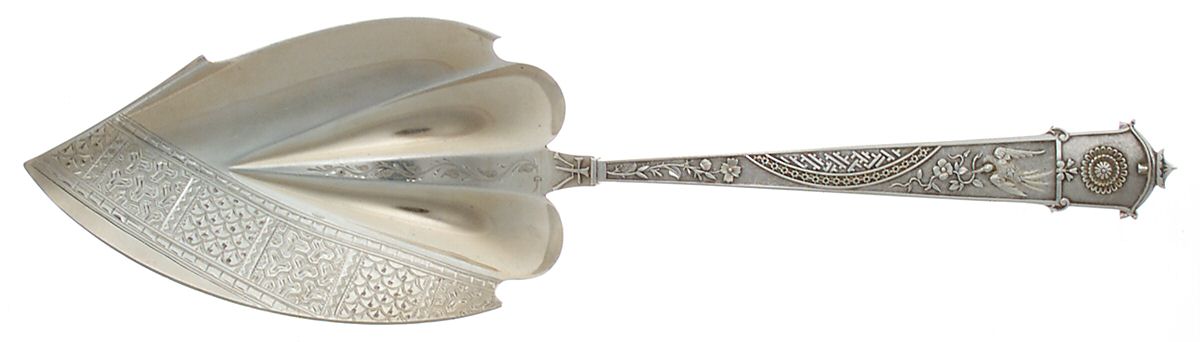 Japanese (Sterling, 1871) Large Solid Ice Cream Server, Bright Cut by Gorham Silver-1