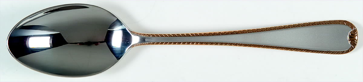 Golden Ribbon Edge Frosted Place/Oval Soup Spoon by Gorham Silver-1