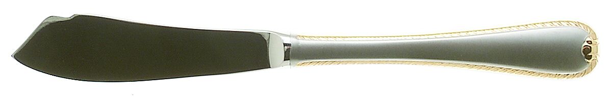 Golden Ribbon Edge Frosted Hollow Handle Master Butter Knife by Gorham Silver-1