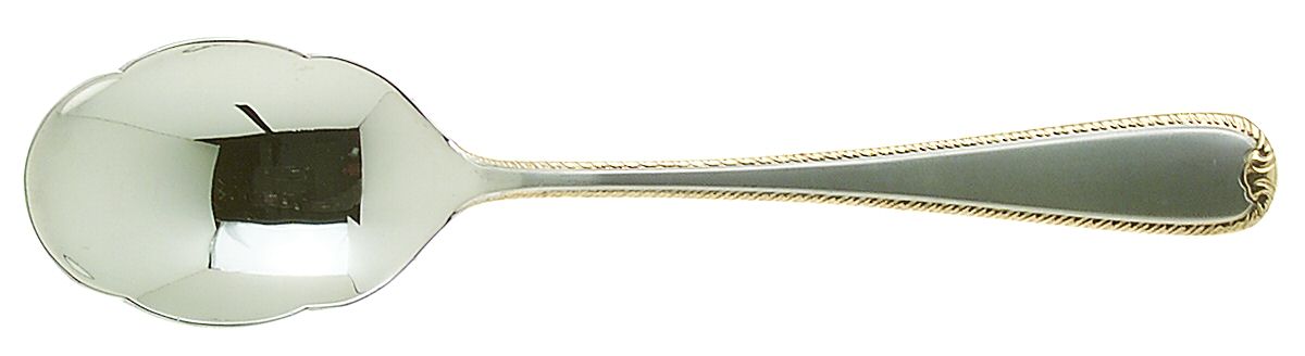 Golden Ribbon Edge Frosted Sugar Spoon by Gorham Silver-1