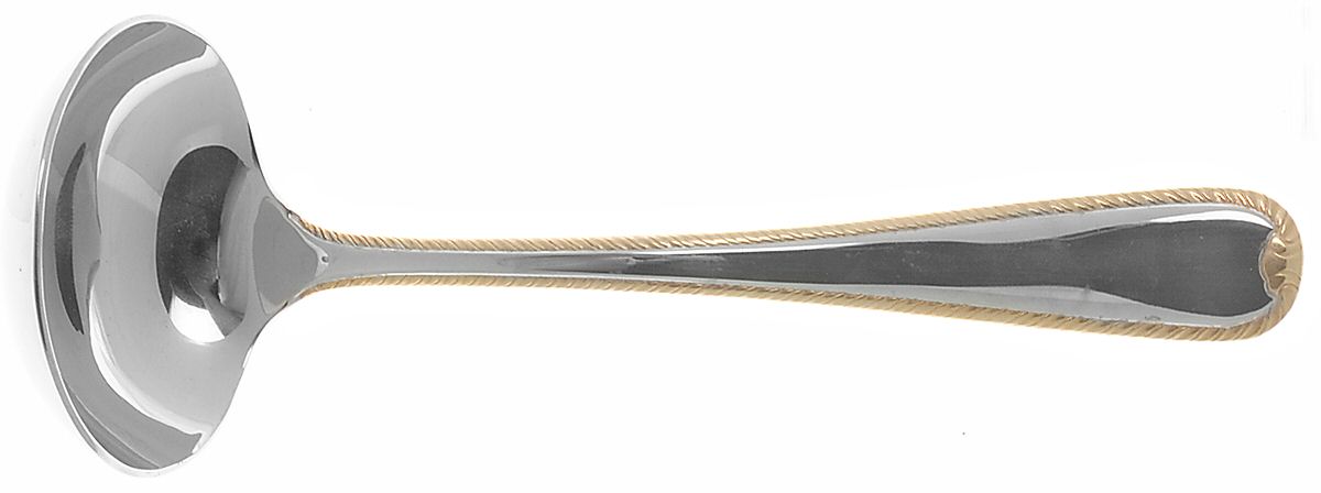 Golden Ribbon Edge Frosted Solid Gravy Ladle by Gorham Silver-1