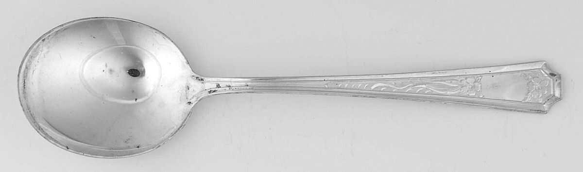 Fairfax-Engraved W (Sterling) Round Bowl Soup Spoon (Cream Soup) by Gorham Silver-1
