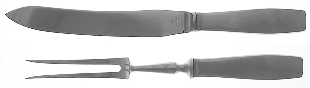 Plata (Stainless) Small Stainless Blade 2-Piece Steak Carving Set by Georg Jensen (Denmark)-1