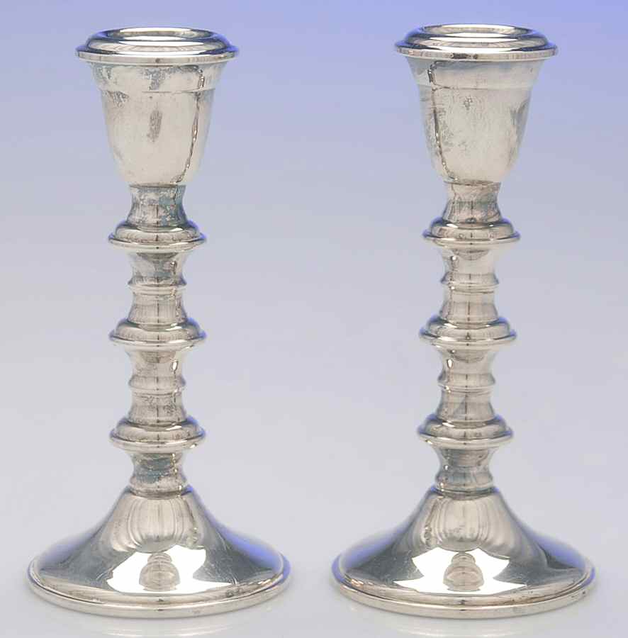Newport Silverplate Hollowware Pair of 6" Candlesticks by Gorham Silver-1