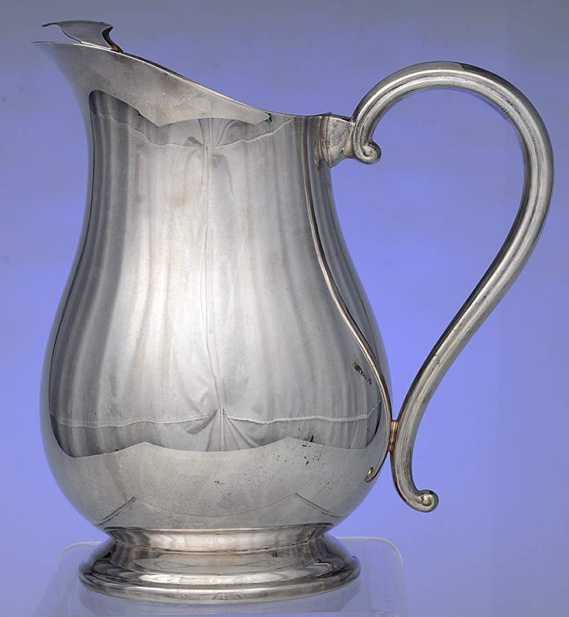 Newport Silverplate Hollowware Plated Water Pitcher with Ice Lip by Gorham Silver-1