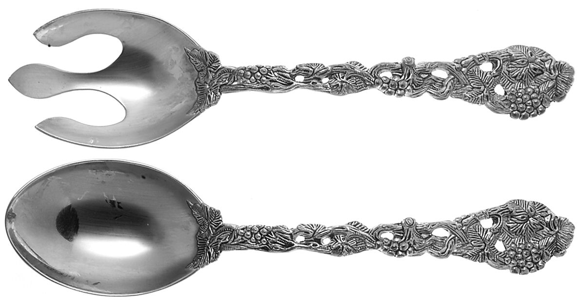Vineyard (Silverplate) (2 Pc) Solid Salad Set by Godinger-1