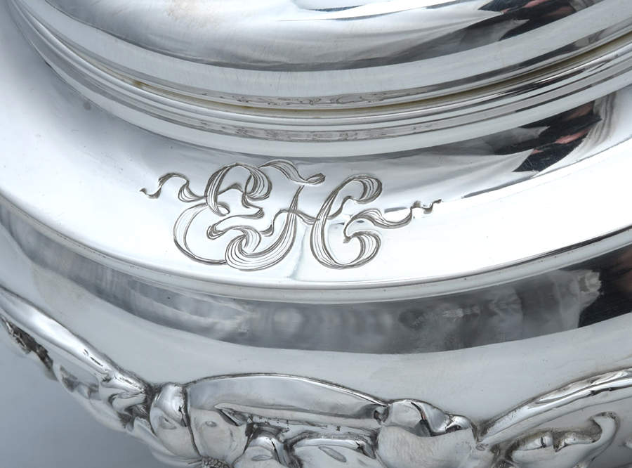 A3782 (Sterling, Hollowware) Sugar Bowl & Lid by Gorham Silver-2