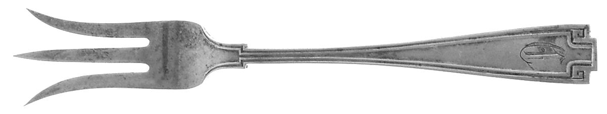 Etruscan (Sterling, 1913, Monograms) Lemon Fork by Gorham Silver-1