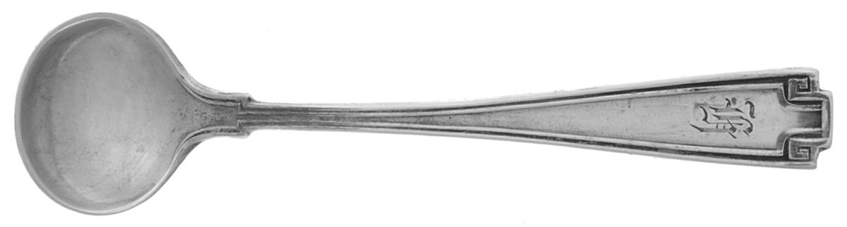Etruscan (Sterling, 1913, Monograms) Individual Salt Spoon by Gorham Silver-1
