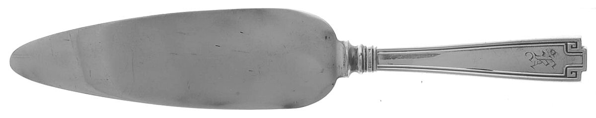 Etruscan (Sterling, 1913, Monograms) Pie Server with Silverplate Blade by Gorham Silver-1
