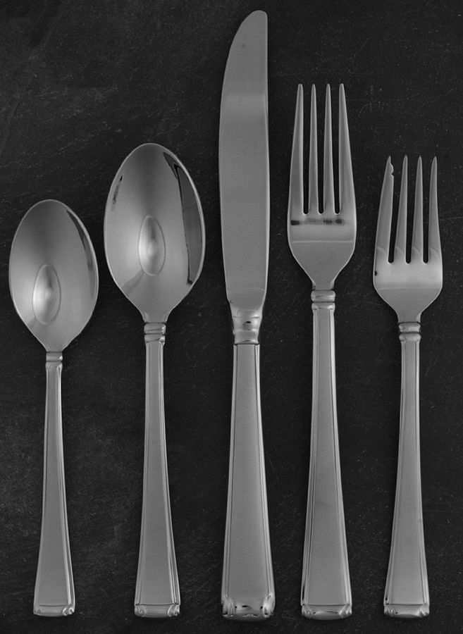 Column Frosted (Stainless) 5 Piece Place Setting by Gorham Silver-1