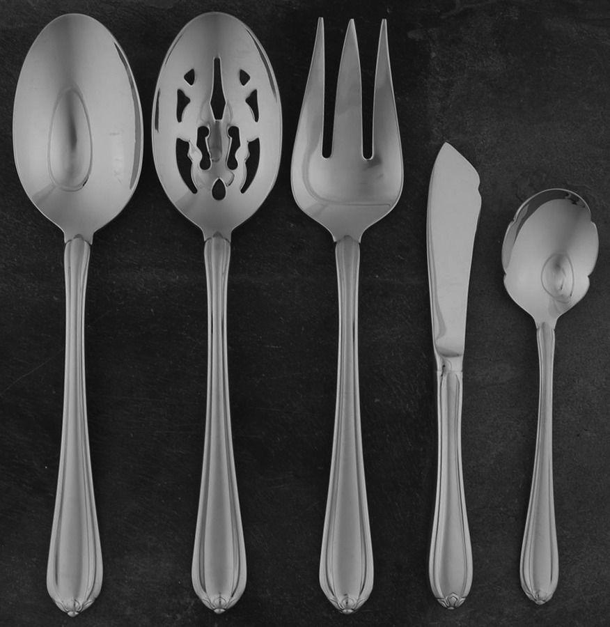 Melon Bud Frosted (Stainless) 5 Piece Hostess Set by Gorham Silver-1