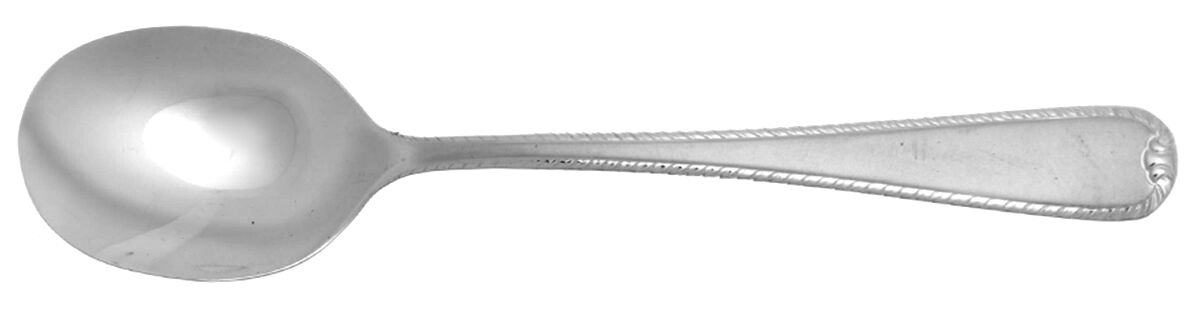 Ribbon Edge Frosted (Stainless) Round Bowl Soup Spoon (Cream Soup) HC by Gorham Silver-1