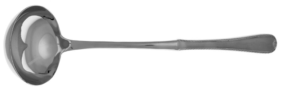 Ribbon Edge Frosted (Stainless) Soup Ladle with Stainless Bowl HC by Gorham Silver-1