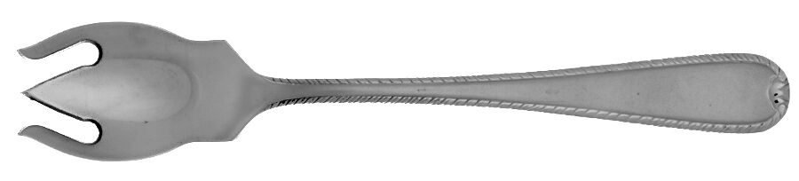 Ribbon Edge Frosted (Stainless) Ice Cream Fork HC by Gorham Silver-1