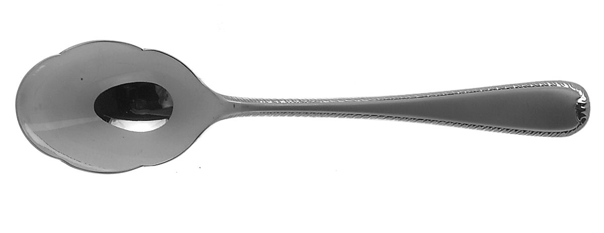 Ribbon Edge Frosted (Stainless) Sugar Spoon by Gorham Silver-1
