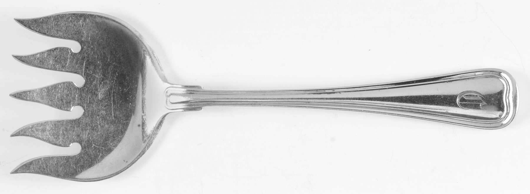 Old French (Sterling, 1905, Monograms) Large Solid Tined Sardine Serving Fork by Gorham Silver-1