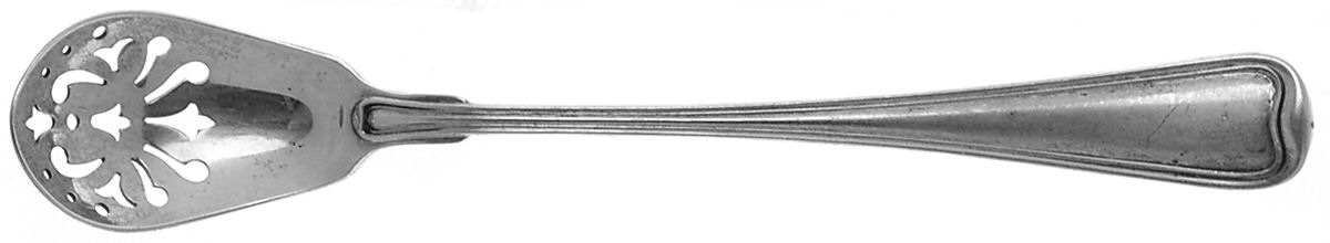Old French (Sterling, 1905, Monograms) Pierced Bowl Short Handle Olive Spoon by Gorham Silver-1