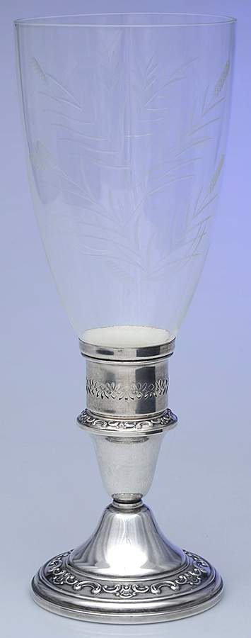 Strasbourg (Sterling, Hollowware, Older) Weighted Hurricane Lamp & Globe by Gorham Silver-1