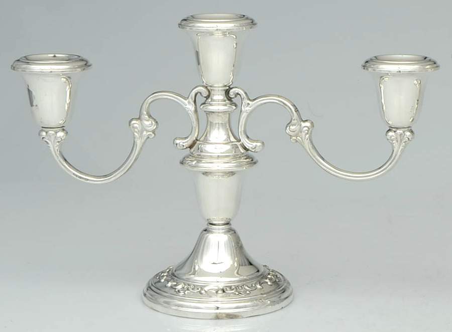 Strasbourg (Sterling, Hollowware, Older) Weighted 3 Light Candelabra by Gorham Silver-1