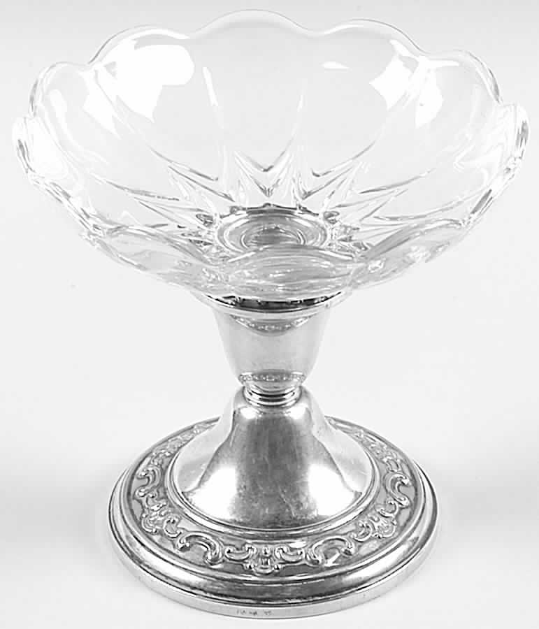 Strasbourg (Sterling, Hollowware, Older) Glass Compote & Sterling Base by Gorham Silver-1