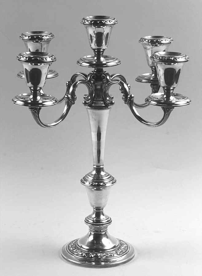 Strasbourg (Sterling, Hollowware, Older) Weighted 5 Light Candelabra by Gorham Silver-1