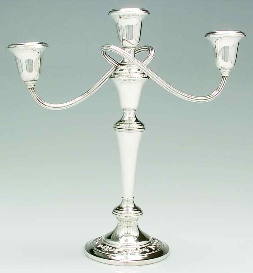 Strasbourg (Sterling, Hollowware, Older) Weighted 3 Light Candelabra by Gorham Silver-1