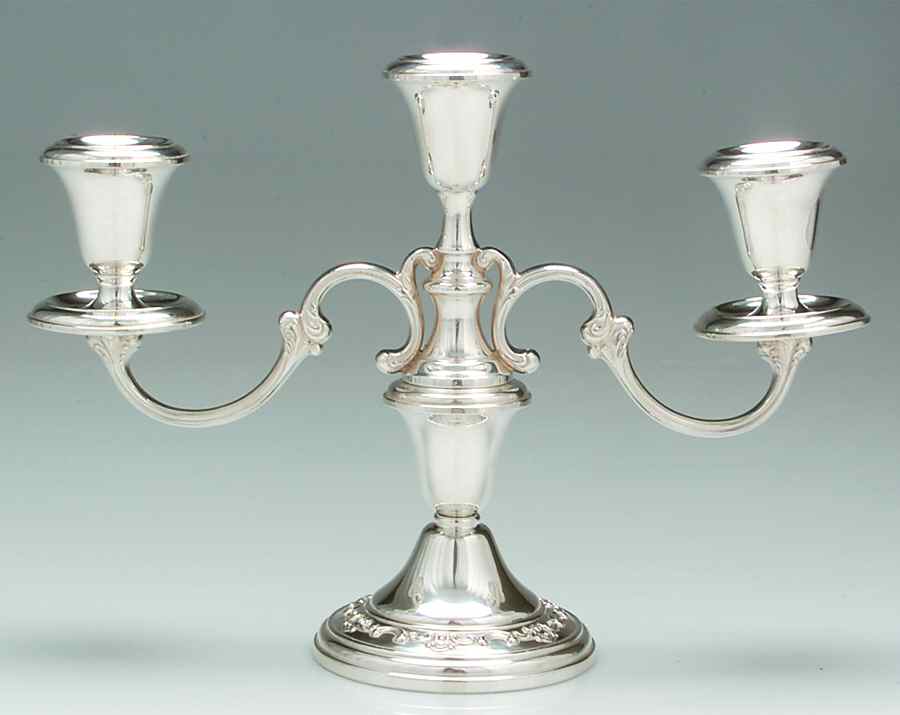 Strasbourg (Sterling, Hollowware, Older) 8" 3 Light Candelabra by Gorham Silver-1