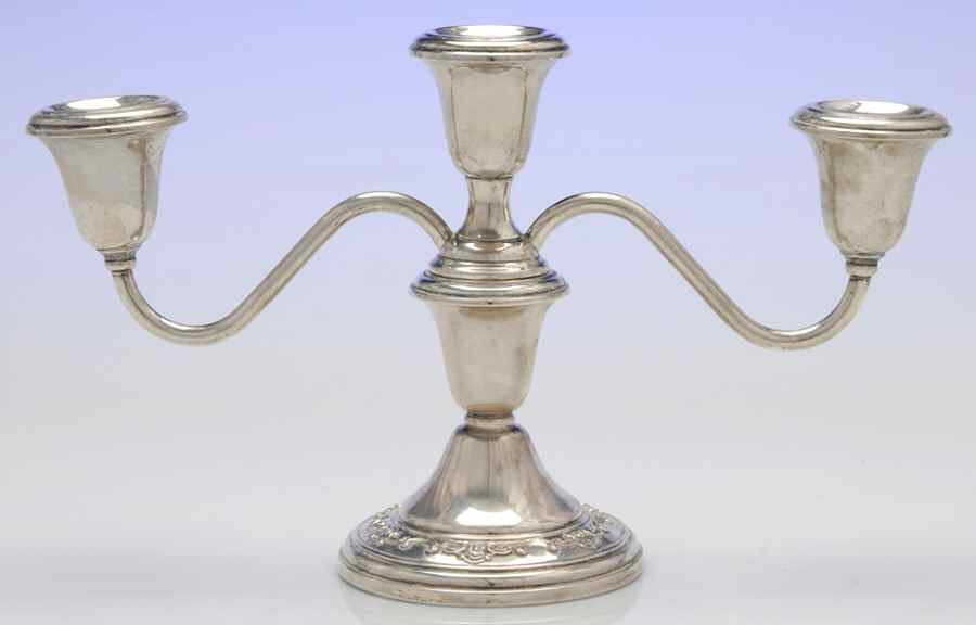 Strasbourg (Sterling, Hollowware, Older) Weighted 3 Light Candelabra by Gorham Silver-1