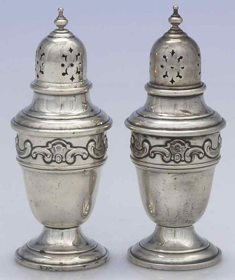Strasbourg (Sterling, Hollowware, Older) Salt and Pepper Set by Gorham Silver-1
