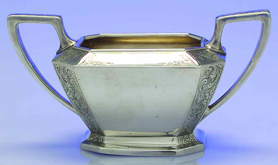 Fairfax No.4-B-Engraved (Hollowware) Mini Open Sugar Bowl by Gorham Silver-1