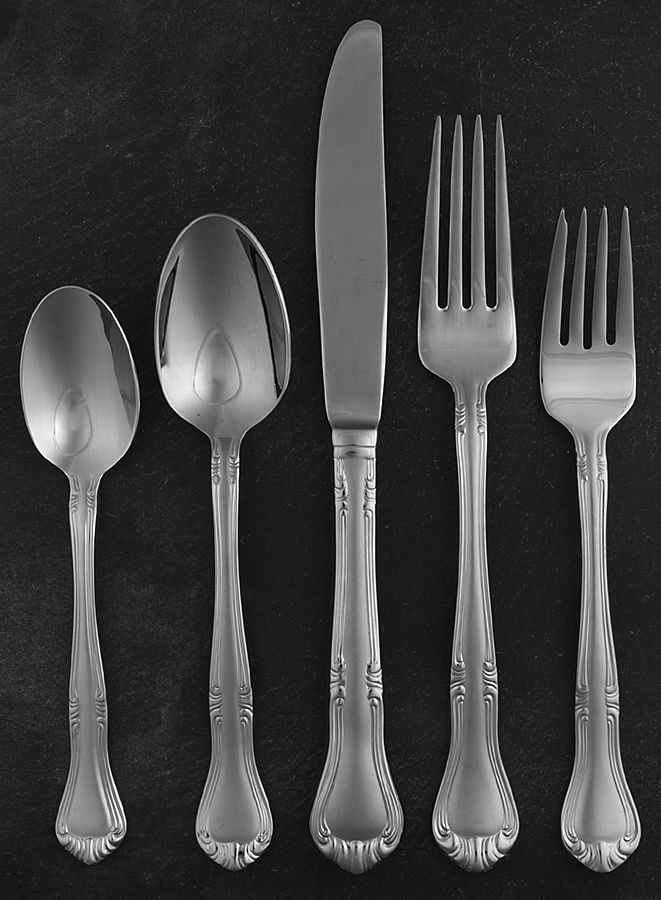 Valcourt Frosted (Stainless) 5 Piece Place Setting by Gorham Silver-1