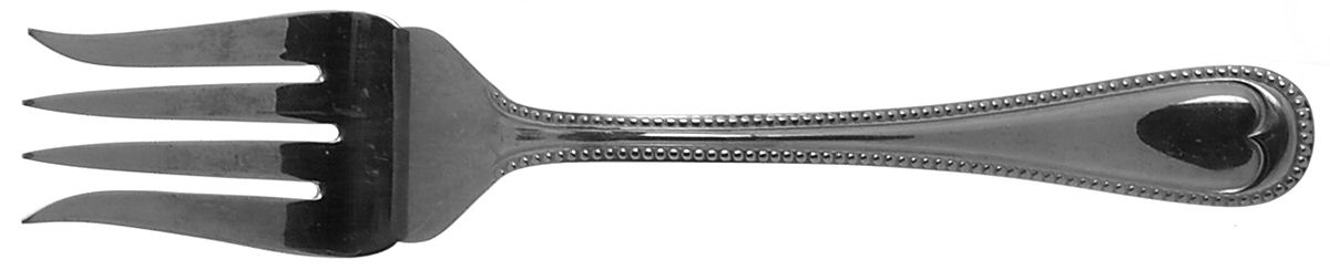 Crown Bead (Stainless) Medium Solid Cold Meat Serving Fork by Gorham Silver-1