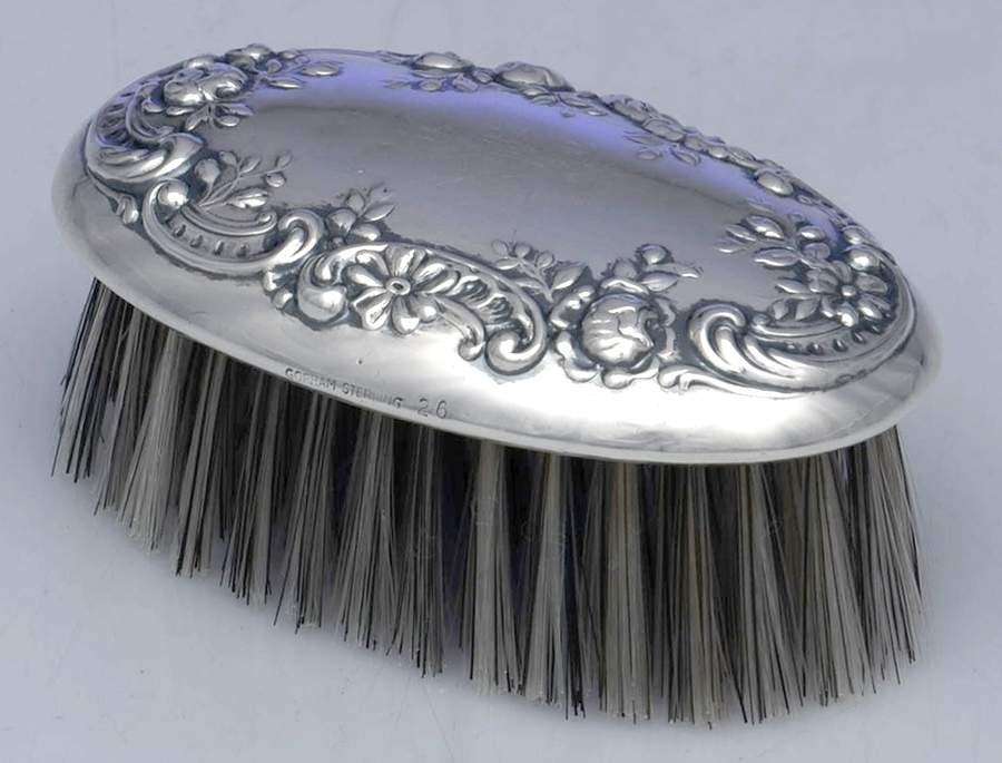 Dresden Rose (Sterling, Hollowware) Military Brush by Gorham Silver-1