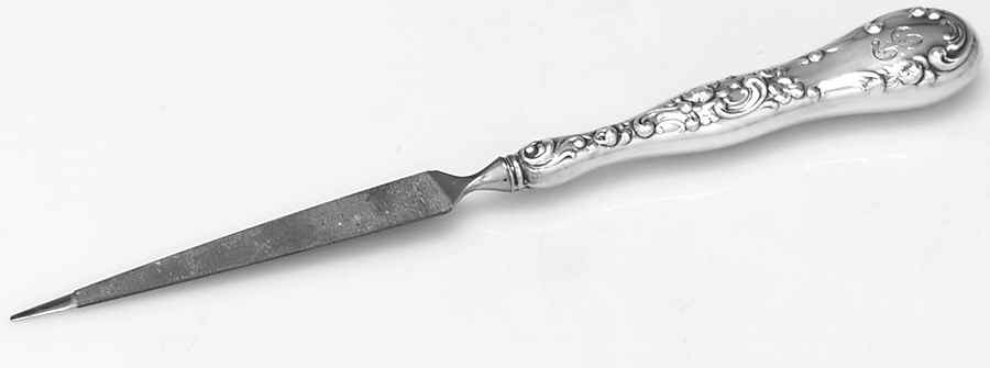 Dresden Rose (Sterling, Hollowware) Hollow Handle Nail File by Gorham Silver-1