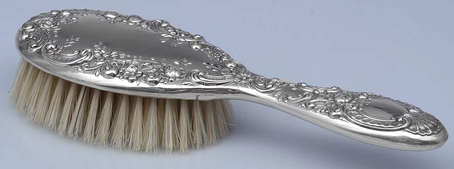 Dresden Rose (Sterling, Hollowware) Hair Brush by Gorham Silver-1