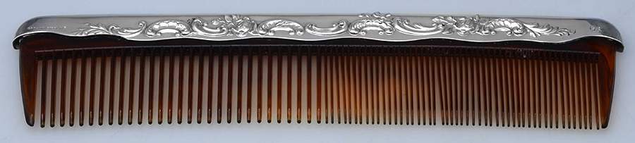 Dresden Rose (Sterling, Hollowware) Comb by Gorham Silver-1