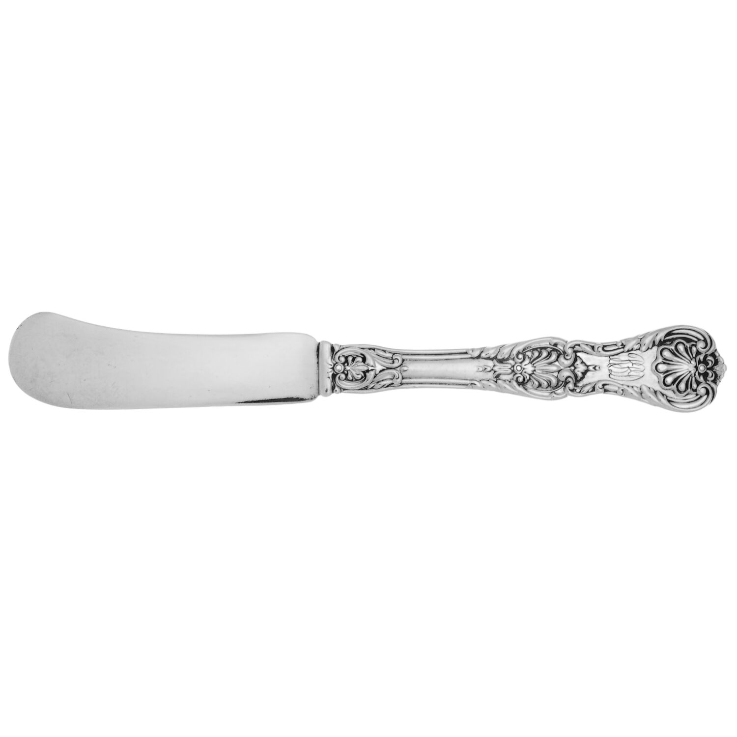 King George (Sterling, 1894, No Monograms) Large Flat Handle Butter Spreader by Gorham Silver-1