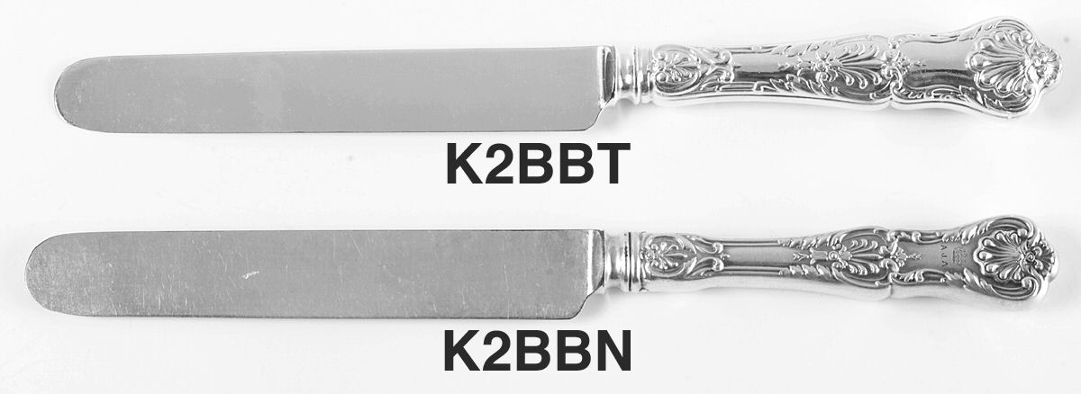 King George (Sterling, 1894, Monograms) Blunt Thick Hollow Knife with Bolster by Gorham Silver-1