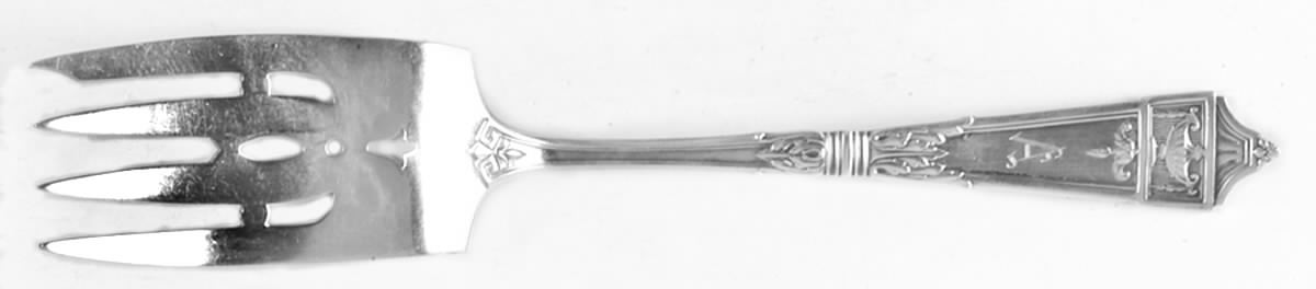 Lansdowne (Sterling, 1917, Monograms) Medium Solid Cold Meat Serving Fork by Gorham Silver-1