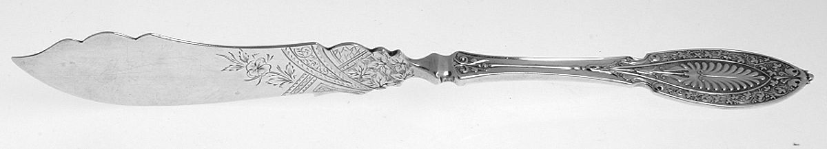 Princess (Sterling, 1874) Flat Twisted Handle Master Butter Knife by George W Shiebler-1