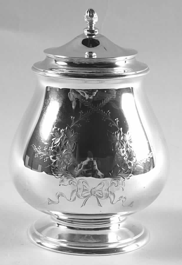 Sterling Hollowware Tea Caddy & Lid by Graff Washbourn & Dunn-1
