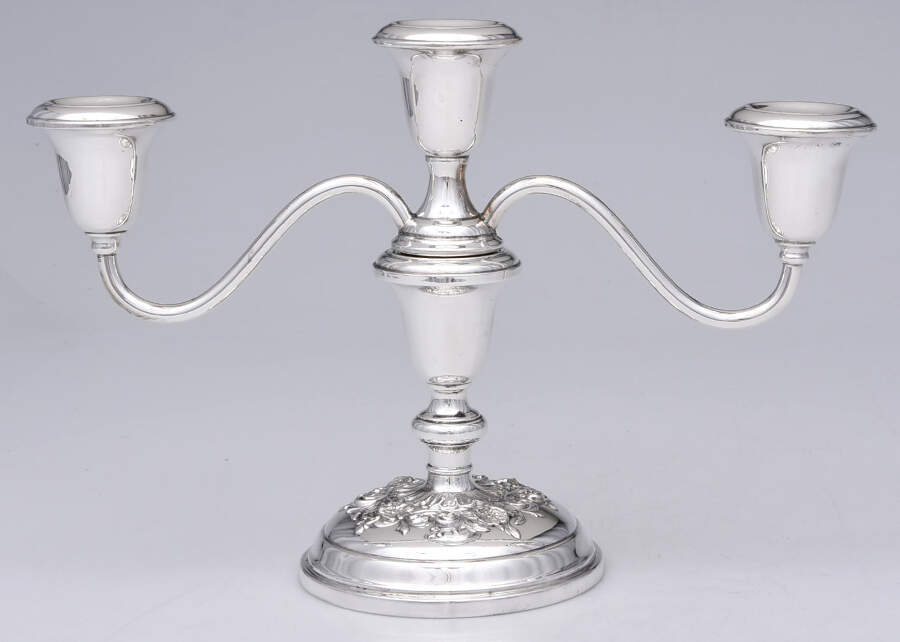 Buttercup (Sterling, Hollowware) Weighted 3 Light Candelabra by Gorham Silver-1