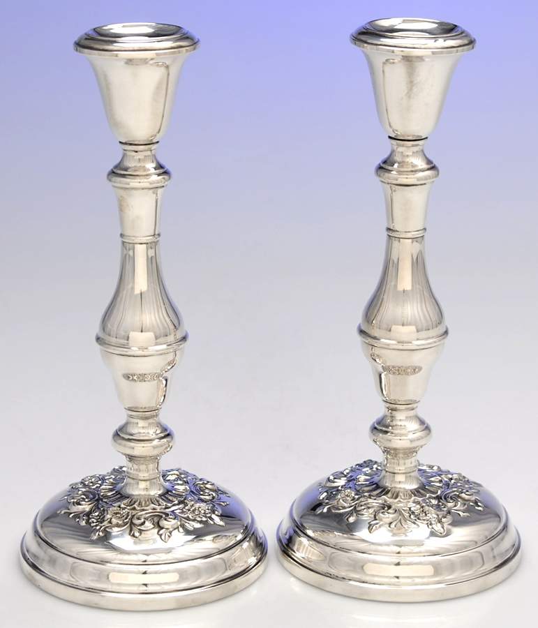 Buttercup (Sterling, Hollowware) Pair of 9" Weighted Candlesticks by Gorham Silver-1