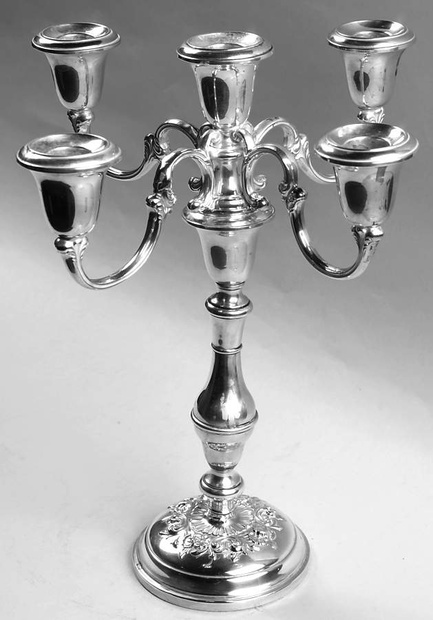 Buttercup (Sterling, Hollowware) Weighted 5 Light Candelabra by Gorham Silver-1