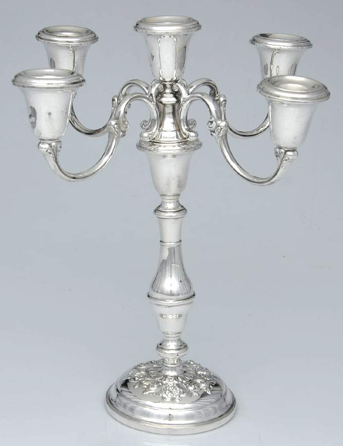 Buttercup (Sterling, Hollowware) Weighted 5 Light Candelabra by Gorham Silver-1