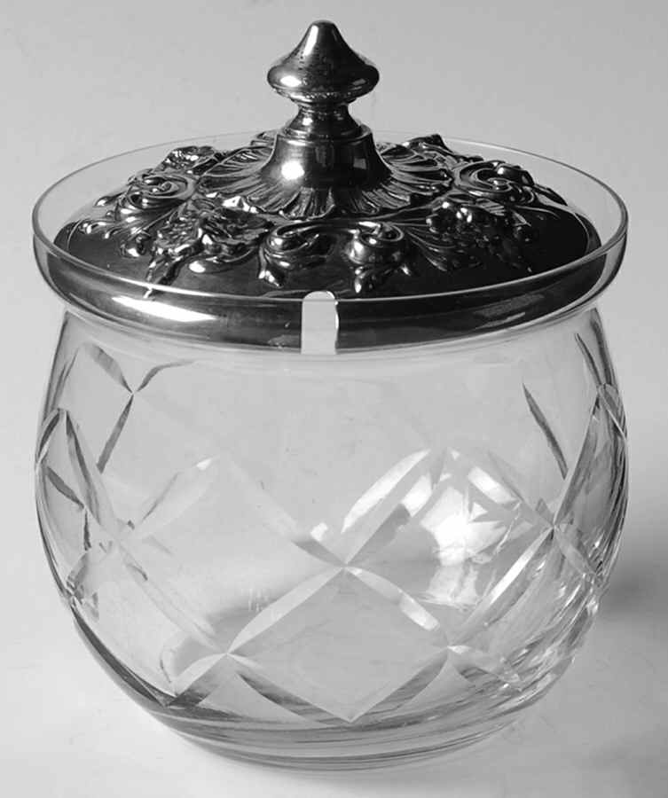 Buttercup (Sterling, Hollowware) Crystal Marmalade & Sterling Lid by Gorham Silver-1