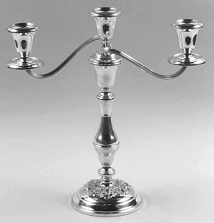 Buttercup (Sterling, Hollowware) Weighted 3 Light Candelabra by Gorham Silver-1