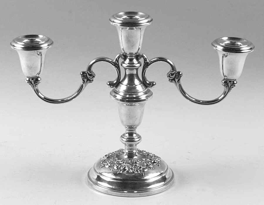 Buttercup (Sterling, Hollowware) Weighted 3 Light Candelabra by Gorham Silver-1