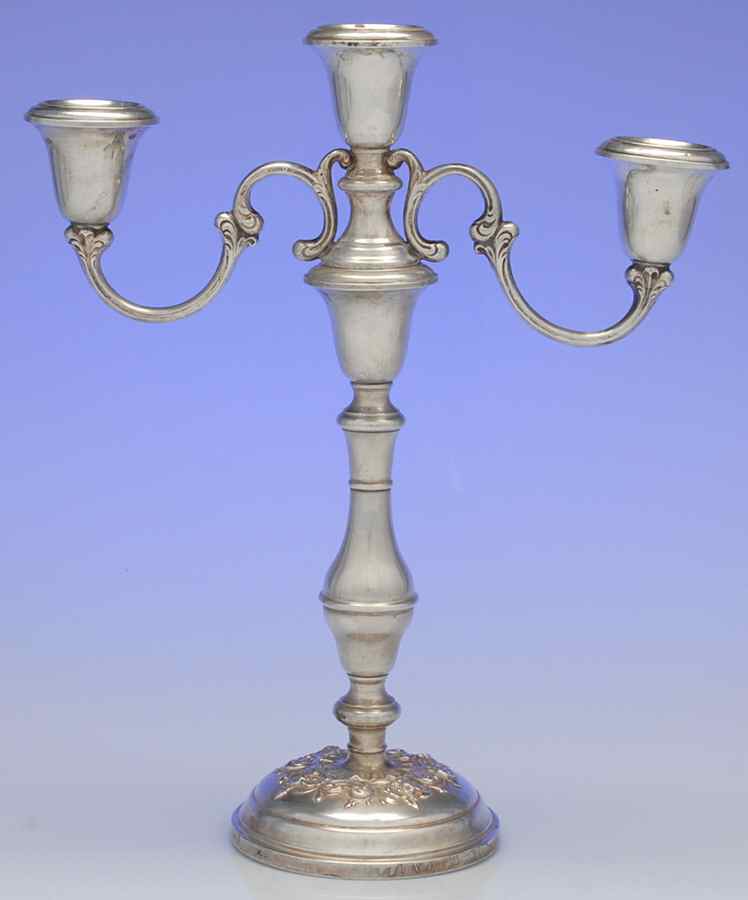 Buttercup (Sterling, Hollowware) Weighted 3 Light Candelabra by Gorham Silver-1
